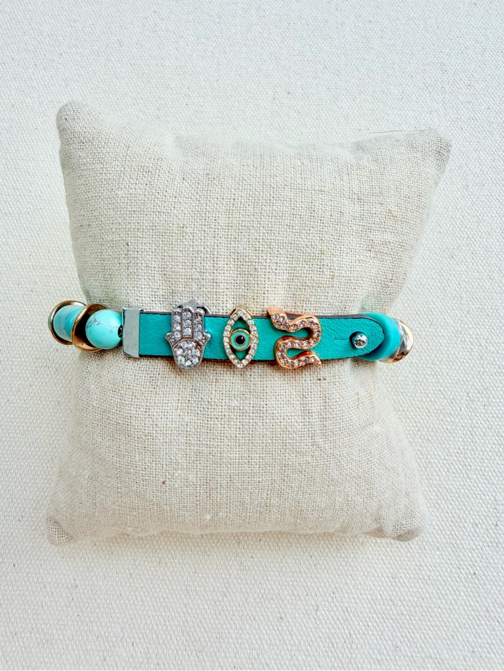 *Hamsa Snake Protective Eye Charm Bracelet* KEEP COLLECTIVE Retired Story Beads